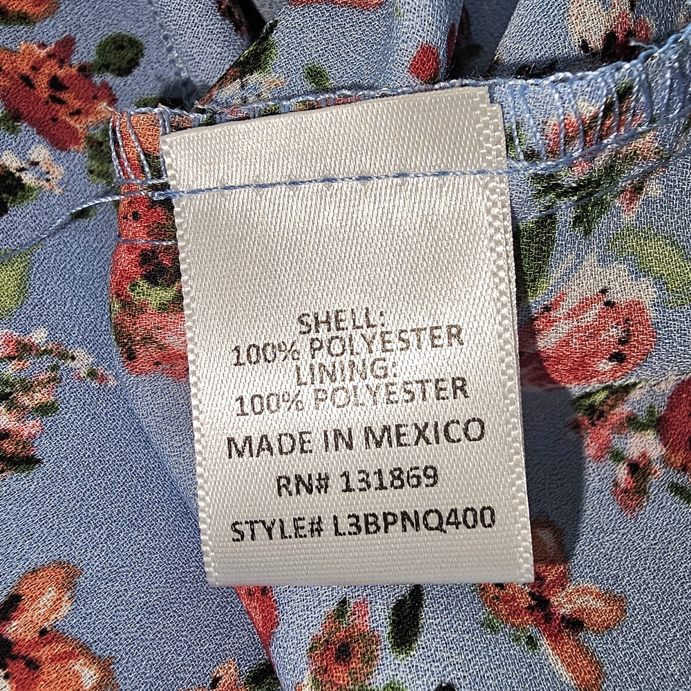 NWT allison + kelly Long Sleeve Dress w/built-in Shorts Floral Blue Casual - Sz6 - Picture 6 of 6